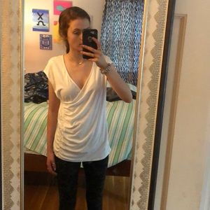 size large ann taylor white blouse